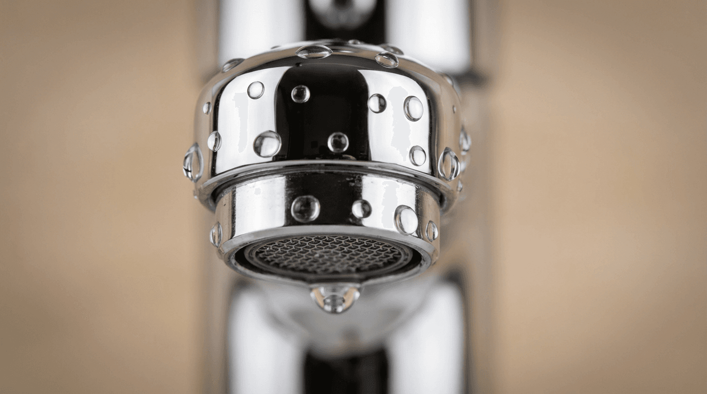 Chrome faucet polished to a streak free shine